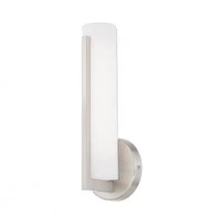 Visby LED Light Brushed Nickel ADA Wall Sconce by Livex Lighting -Livex Lighting shop brushed nickel livex lighting vanity lighting 10351 91 1f 1000