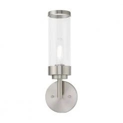 Hillcrest 1 Light Brushed Nickel ADA Wall Sconce by Livex Lighting -Livex Lighting shop brushed nickel livex lighting vanity lighting 10361 91 4f 1000