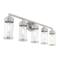 Hillcrest 5 Light Brushed Nickel Bath Vanity by Livex Lighting -Livex Lighting shop brushed nickel livex lighting vanity lighting 10365 91 76 1000