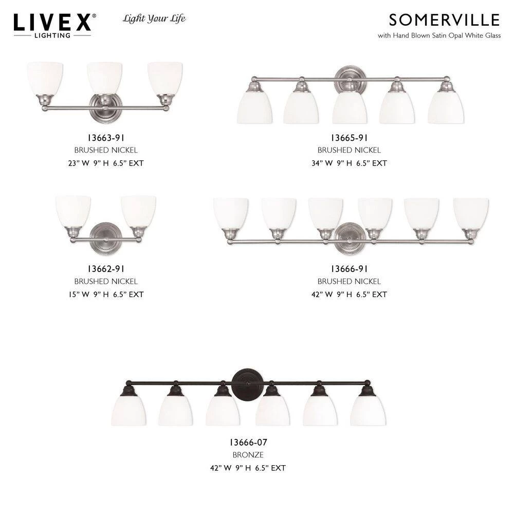Somerville 2 Light Brushed Nickel Bath Vanity Light by Livex Lighting 12 Somerville 2 Light Brushed Nickel Bath Vanity Light by Livex Lighting - Image 12