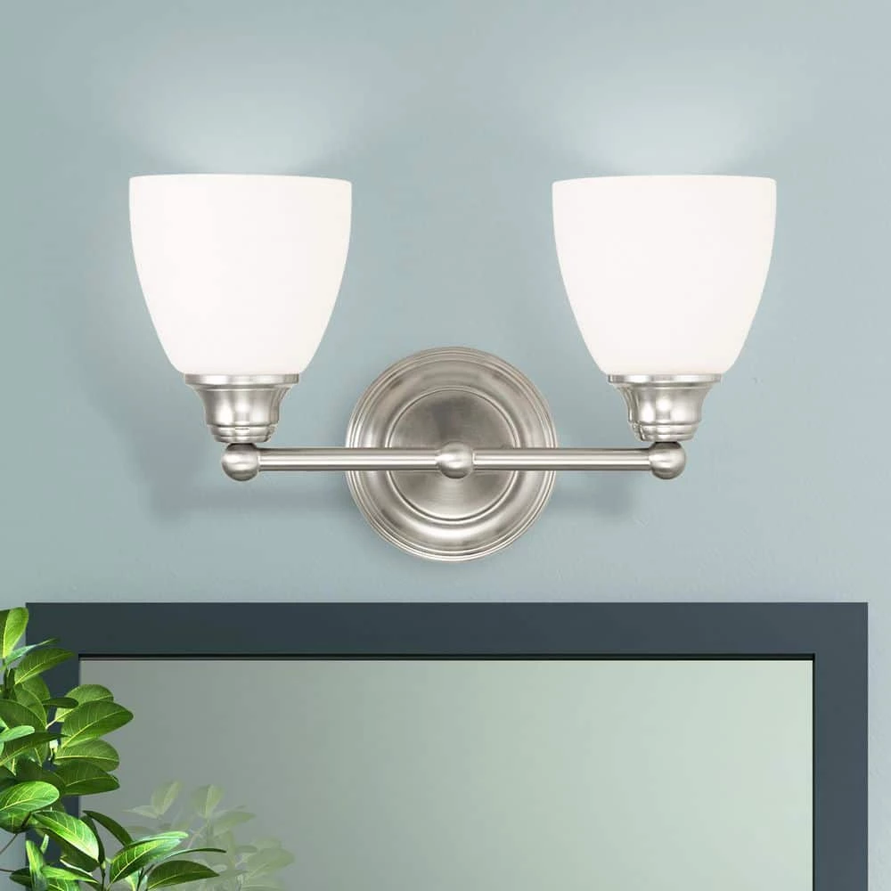 Somerville 2 Light Brushed Nickel Bath Vanity Light by Livex Lighting 2 Somerville 2 Light Brushed Nickel Bath Vanity Light by Livex Lighting - Image 2