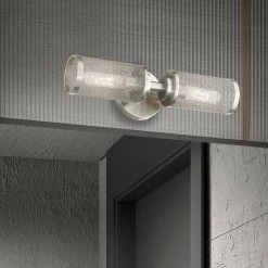 Industro 2 Light Brushed Nickel Sconce by Livex Lighting -Livex Lighting shop brushed nickel livex lighting vanity lighting 14122 91 a0 1000