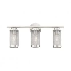 Industro 3 Light Brushed Nickel Vanity Sconce by Livex Lighting -Livex Lighting shop brushed nickel livex lighting vanity lighting 14123 91 1f 1000