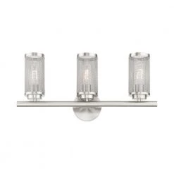 Industro 3 Light Brushed Nickel Vanity Sconce by Livex Lighting -Livex Lighting shop brushed nickel livex lighting vanity lighting 14123 91 4f 1000