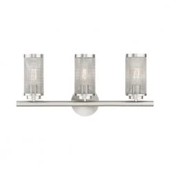 Industro 3 Light Brushed Nickel Vanity Sconce by Livex Lighting