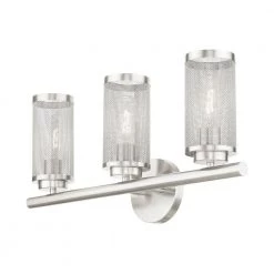 Industro 3 Light Brushed Nickel Vanity Sconce by Livex Lighting -Livex Lighting shop brushed nickel livex lighting vanity lighting 14123 91 fa 1000