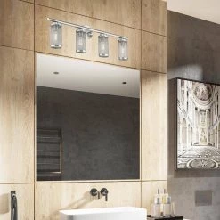 Industro 4 Light Brushed Nickel Vanity Sconce by Livex Lighting -Livex Lighting shop brushed nickel livex lighting vanity lighting 14124 91 1d 1000