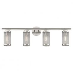 Industro 4 Light Brushed Nickel Vanity Sconce by Livex Lighting -Livex Lighting shop brushed nickel livex lighting vanity lighting 14124 91 1f 1000