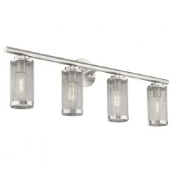 Industro 4 Light Brushed Nickel Vanity Sconce by Livex Lighting -Livex Lighting shop brushed nickel livex lighting vanity lighting 14124 91 44 1000