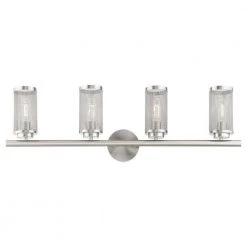 Industro 4 Light Brushed Nickel Vanity Sconce by Livex Lighting -Livex Lighting shop brushed nickel livex lighting vanity lighting 14124 91 4f 1000