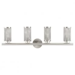 Industro 4 Light Brushed Nickel Vanity Sconce by Livex Lighting -Livex Lighting shop brushed nickel livex lighting vanity lighting 14124 91 c3 1000