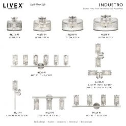 Industro 4 Light Brushed Nickel Vanity Sconce by Livex Lighting -Livex Lighting shop brushed nickel livex lighting vanity lighting 14124 91 d4 1000