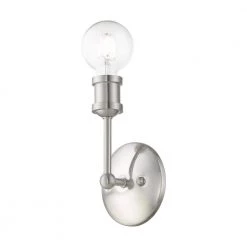 Lansdale 1-Light Brushed Nickel ADA Wall Sconce by Livex Lighting -Livex Lighting shop brushed nickel livex lighting vanity lighting 14429 91 1f 1000