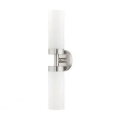 Aero 2 Light Brushed Nickel ADA Vanity Sconce by Livex Lighting -Livex Lighting shop brushed nickel livex lighting vanity lighting 15072 91 c3 1000