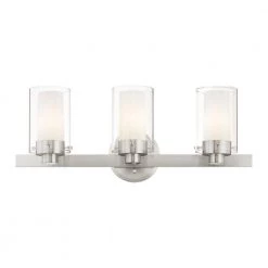 Manhattan 3 Light Brushed Nickel Bath Vanity by Livex Lighting -Livex Lighting shop brushed nickel livex lighting vanity lighting 1543 91 4f 1000