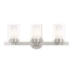 Manhattan 3 Light Brushed Nickel Bath Vanity by Livex Lighting