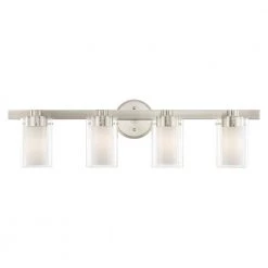 Manhattan 4 Light Brushed Nickel Bath Vanity Light by Livex Lighting -Livex Lighting shop brushed nickel livex lighting vanity lighting 1544 91 1f 1000