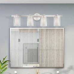 Manhattan 4 Light Brushed Nickel Bath Vanity Light by Livex Lighting -Livex Lighting shop brushed nickel livex lighting vanity lighting 1544 91 a0 1000