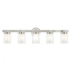 Manhattan 5 Light Brushed Nickel Bath Vanity by Livex Lighting