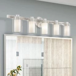 Manhattan 5 Light Brushed Nickel Bath Vanity by Livex Lighting -Livex Lighting shop brushed nickel livex lighting vanity lighting 15455 91 a0 1000