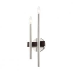 Denmark 2 Light Brushed Nickel with Bronze Accents Sconce by Livex Lighting -Livex Lighting shop brushed nickel livex lighting vanity lighting 15582 91 1f 1000
