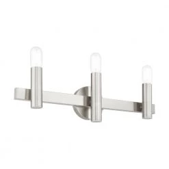 Helsinki 3 Light Brushed Nickel with Bronze Accents Vanity Sconce by Livex Lighting -Livex Lighting shop brushed nickel livex lighting vanity lighting 15833 91 1f 1000