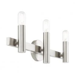 Helsinki 3 Light Brushed Nickel with Bronze Accents Vanity Sconce by Livex Lighting -Livex Lighting shop brushed nickel livex lighting vanity lighting 15833 91 44 1000