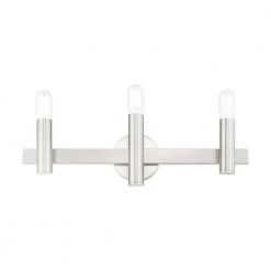 Helsinki 3 Light Brushed Nickel with Bronze Accents Vanity Sconce by Livex Lighting -Livex Lighting shop brushed nickel livex lighting vanity lighting 15833 91 4f 1000