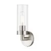 Ludlow 1-Light Brushed Nickel ADA Wall Sconce with Clear Glass by Livex Lighting