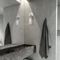 Ludlow 1-Light Brushed Nickel ADA Wall Sconce with Clear Glass by Livex Lighting -Livex Lighting shop brushed nickel livex lighting vanity lighting 16171 91 66 1000