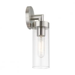Ludlow 1-Light Brushed Nickel ADA Wall Sconce with Clear Glass by Livex Lighting -Livex Lighting shop brushed nickel livex lighting vanity lighting 16171 91 76 1000