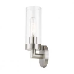 Ludlow 1-Light Brushed Nickel ADA Wall Sconce with Clear Glass by Livex Lighting -Livex Lighting shop brushed nickel livex lighting vanity lighting 16171 91 fa 1000