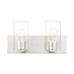Zurich 2 Light Brushed Nickel Vanity Sconce by Livex Lighting
