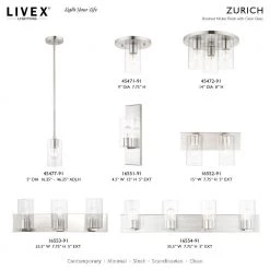 Zurich 2 Light Brushed Nickel Vanity Sconce by Livex Lighting -Livex Lighting shop brushed nickel livex lighting vanity lighting 16552 91 d4 1000