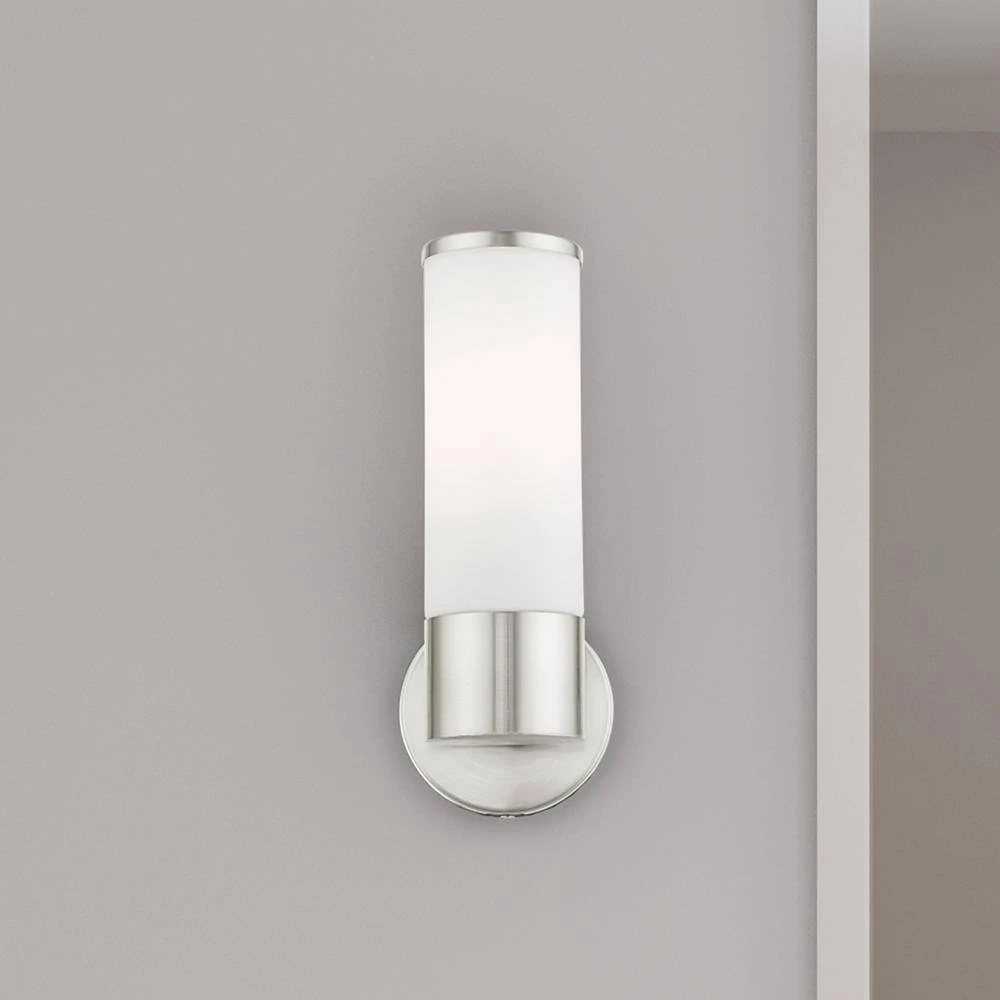 Lindale 1 Light Brushed Nickel ADA Vanity Sconce by Livex Lighting 4 Lindale 1 Light Brushed Nickel ADA Vanity Sconce by Livex Lighting - Image 4
