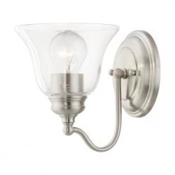 Moreland 1-Light Brushed Nickel Wall Sconce with Clear Glass by Livex Lighting 12 Moreland 1-Light Brushed Nickel Wall Sconce with Clear Glass by Livex Lighting -Livex Lighting shop brushed nickel livex lighting vanity lighting 16931 91 1f 1000
