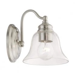 Moreland 1-Light Brushed Nickel Wall Sconce with Clear Glass by Livex Lighting 14 Moreland 1-Light Brushed Nickel Wall Sconce with Clear Glass by Livex Lighting -Livex Lighting shop brushed nickel livex lighting vanity lighting 16931 91 fa 1000