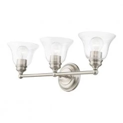 Moreland 24 in. 3-Light Brushed Nickel Vanity Light with Clear Glass by Livex Lighting 13 Moreland 24 in. 3-Light Brushed Nickel Vanity Light with Clear Glass by Livex Lighting -Livex Lighting shop brushed nickel livex lighting vanity lighting 16943 91 44 1000
