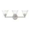 Moreland 24 in. 3-Light Brushed Nickel Vanity Light with Clear Glass by Livex Lighting