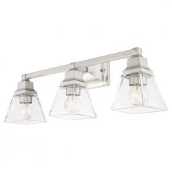 Mission 3 Light Brushed Nickel Vanity Sconce by Livex Lighting -Livex Lighting shop brushed nickel livex lighting vanity lighting 17173 91 44 1000