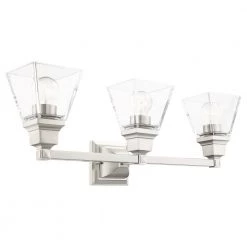Mission 3 Light Brushed Nickel Vanity Sconce by Livex Lighting -Livex Lighting shop brushed nickel livex lighting vanity lighting 17173 91 4f 1000