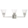 Mission 3 Light Brushed Nickel Vanity Sconce by Livex Lighting