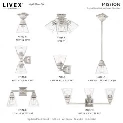 Mission 3 Light Brushed Nickel Vanity Sconce by Livex Lighting -Livex Lighting shop brushed nickel livex lighting vanity lighting 17173 91 d4 1000