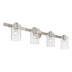 Munich 35.5 in. 4-Light Brushed Nickel Vanity Light with Clear Glass by Livex Lighting -Livex Lighting shop brushed nickel livex lighting vanity lighting 17234 91 1f 1000