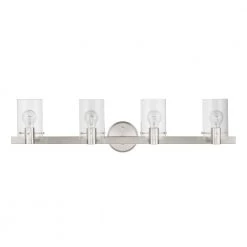 Munich 35.5 in. 4-Light Brushed Nickel Vanity Light with Clear Glass by Livex Lighting -Livex Lighting shop brushed nickel livex lighting vanity lighting 17234 91 c3 1000