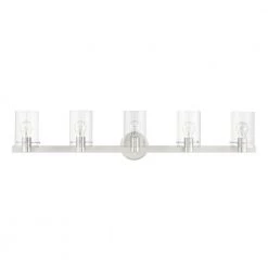 Munich 42 in. 5-Light Brushed Nickel Vanity Light with Clear Glass by Livex Lighting -Livex Lighting shop brushed nickel livex lighting vanity lighting 17235 91 c3 1000