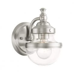 Oldwick 1 Light Brushed Nickel Vanity Sconce by Livex Lighting