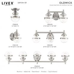 Oldwick 1 Light Brushed Nickel Vanity Sconce by Livex Lighting -Livex Lighting shop brushed nickel livex lighting vanity lighting 17411 91 d4 1000