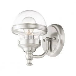 Oldwick 1 Light Brushed Nickel Vanity Sconce by Livex Lighting -Livex Lighting shop brushed nickel livex lighting vanity lighting 17411 91 fa 1000