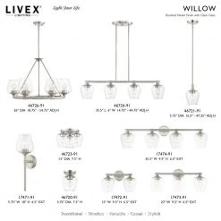 Willow 1-Light Brushed Nickel Wall Sconce with Clear Glass by Livex Lighting -Livex Lighting shop brushed nickel livex lighting vanity lighting 17471 91 d4 1000
